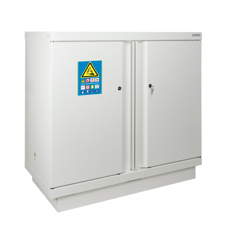 90-Min Fire Resistant Li-Ion Battery Cabinet (Counter-Top), 2 Doors, 2 Shelves — 1180 × 1137 × 670 mm
