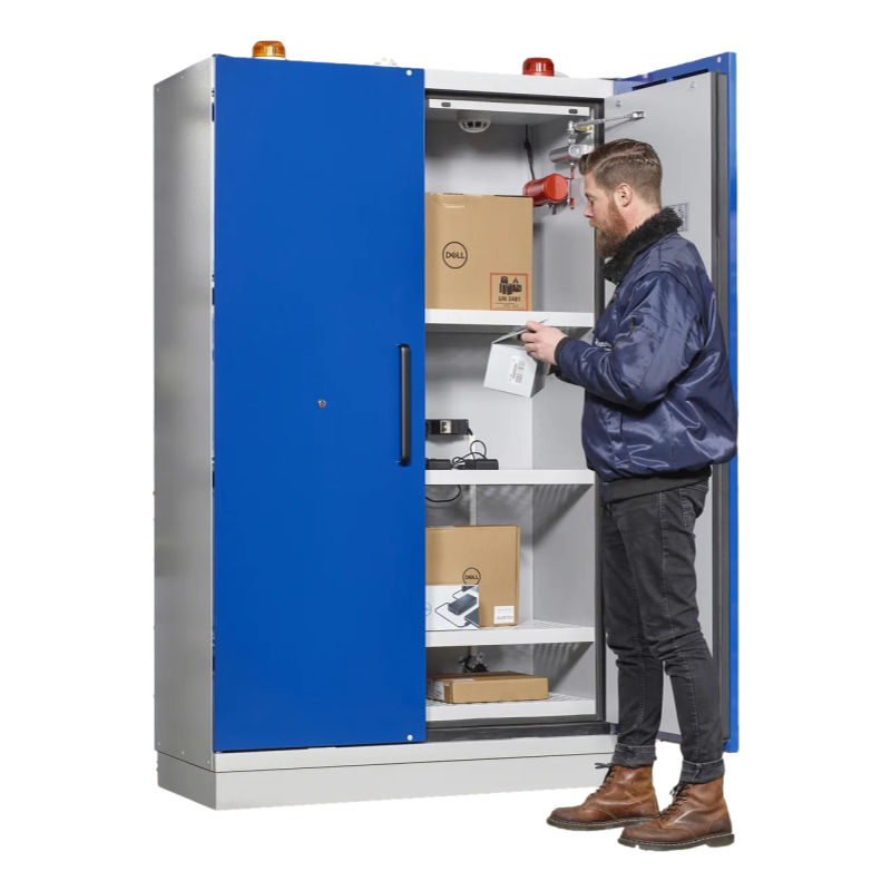 EN Lithium Battery Safety Cabinets 2 Doors 120x60x207cm - 90minutes
